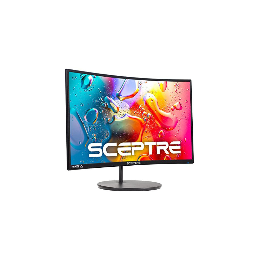 Sceptre Curved 27" 75Hz LED Monitor HDMI VGA Build-In Speakers, EDGE-LESS Metal Black 2019  C275W-1920RN 