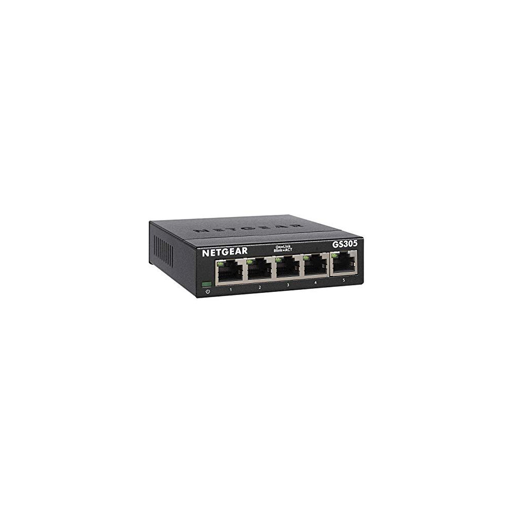 NETGEAR 5-Port Gigabit Ethernet Unmanaged Switch  GS305  - Home Network Hub, Office Ethernet Splitter, Plug-and-Play, Silent 