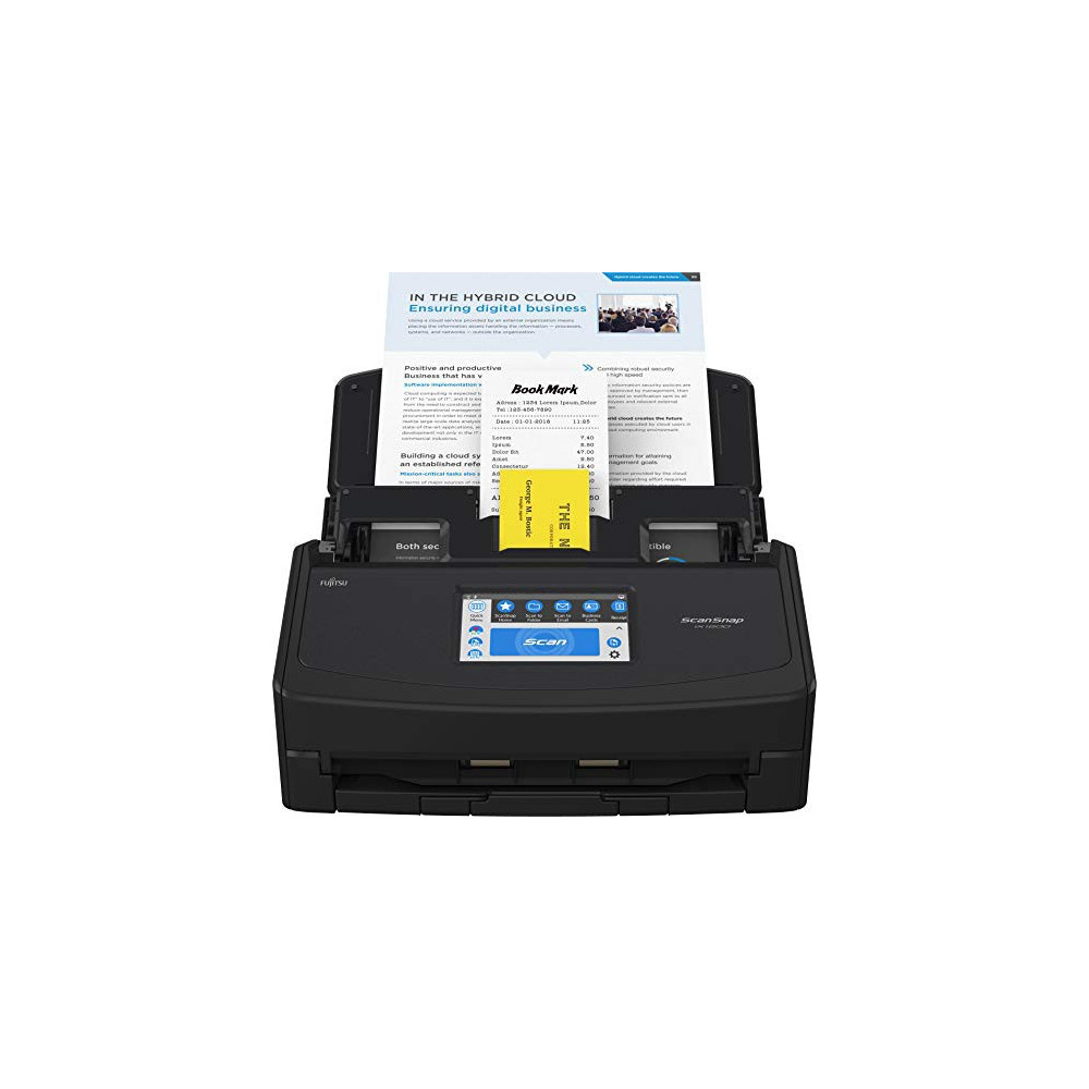 Fujitsu ScanSnap iX1600 Wireless or USB High-Speed Cloud Enabled Document, Photo & Receipt Scanner with Large Touchscreen and