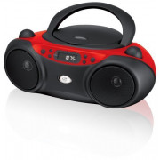 GPX, Inc. Portable Top-Loading CD Boombox with AM/FM Radio and 3.5mm Line In for MP3 Device - Red/Black