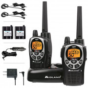 Midland 50 Channel Waterproof GMRS Two-Way Radio - Long Range Walkie Talkie with 142 Privacy Codes, SOS Siren, and NOAA Weath