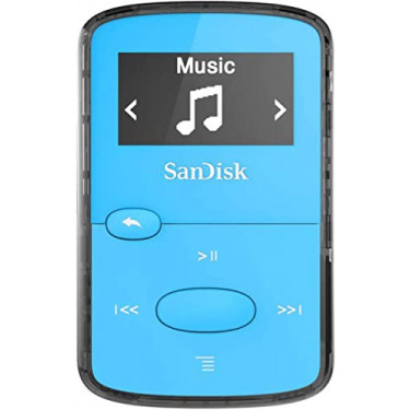 SanDisk 8GB Clip Jam MP3 Player, Blue - microSD Card Slot and FM Radio - SDMX26-008G-G46B