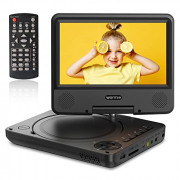 WONNIE 9.5" Portable DVD Player Car Headrest Video Players with 7.5" Swivel Screen, 5-Hours Rechargeable Battery, Regions Fre