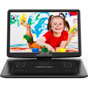 DBPOWER 17.9" Portable DVD Player with 15.6" Large HD Swivel Screen, 6 Hour Rechargeable Battery, Support USB/SD and Multiple