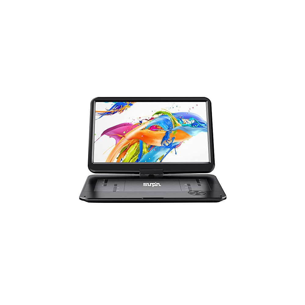 SUNPIN 17.9" Portable DVD Player with 15.6" Large HD Swivel Screen, 6 Hours Rechargeable Battery, Anti-Shocking, Resume Play,