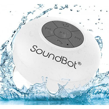 Soundbot SB510 HD Water Resistant Bluetooth Shower Speaker, Handsfree Portable Speakerphone with Built-in Mic, 6hrs of Playti