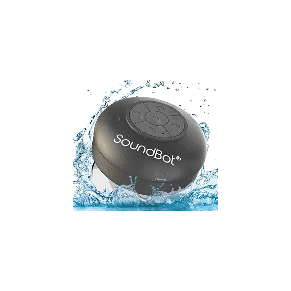 SoundBot SB510 HD Water Resistant Bluetooth 4.0 Shower Speaker, Handsfree Portable Speakerphone with Built-in Mic, 6hrs of Pl