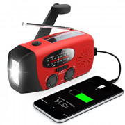 Emergency Hand Crank Radio with LED Flashlight for Emergency, AM/FM NOAA Portable Weather Radio with 2000mAh Power Bank Phone