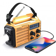 Weather Radio Raynic 5000 Solar Hand Crank Emergency Radio 5 Ways Powered AM/FM/SW/NOAA Weather Alert Portable Radio with Fla