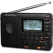 Retekess V115 Digital Radio AM FM, Portable Shortwave Radios, Rechargeable Radio Digital Tuner and Presets, Support Micro SD 