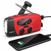 Emergency Hand Crank Radio with 3 LED Flashlight, Esky AM/FM/NOAA Portable Weather Radio with 2000mAh Power Bank Phone Charge