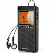 AM FM Portable Radio Personal Radio with Excellent Reception Battery Operated by 2 AAA Batteries with Stero Earphone, Large L