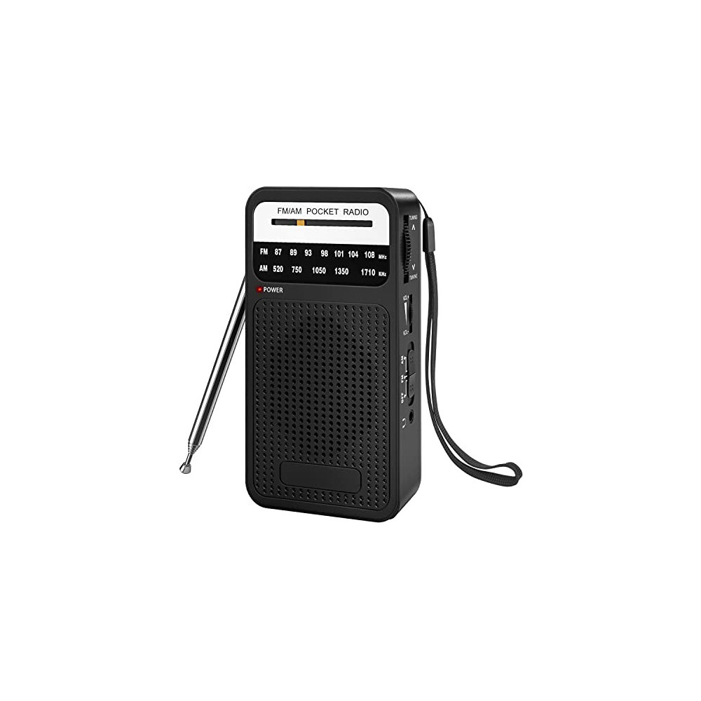 Portable Radio AM FM, Goodes Transistor Radio with Loud Speaker, Headphone Jack, 2AA Battery Operated Radio for Long Range Re