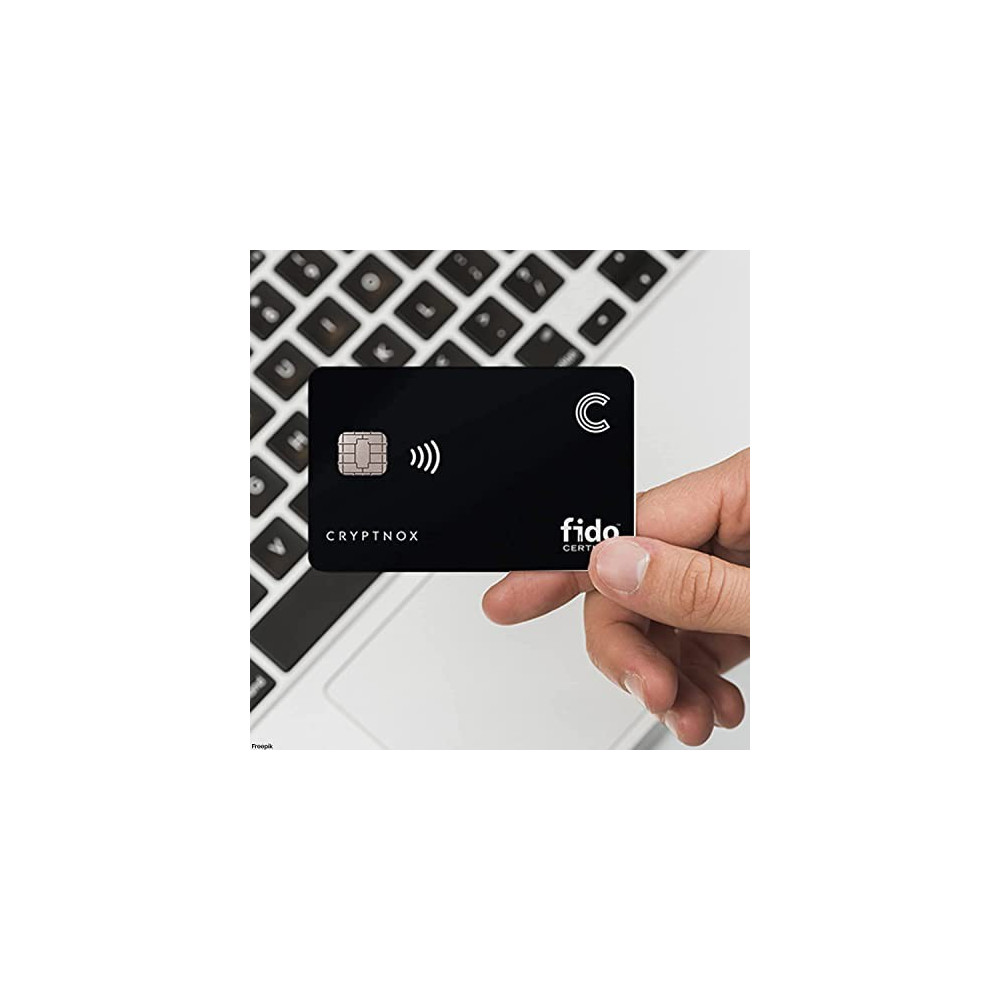 Cryptnox FIDO2 Security Key Smart Card with Physical 2FA and U2F FIDO as Second Factor - Works with NFC Supported Devices - F
