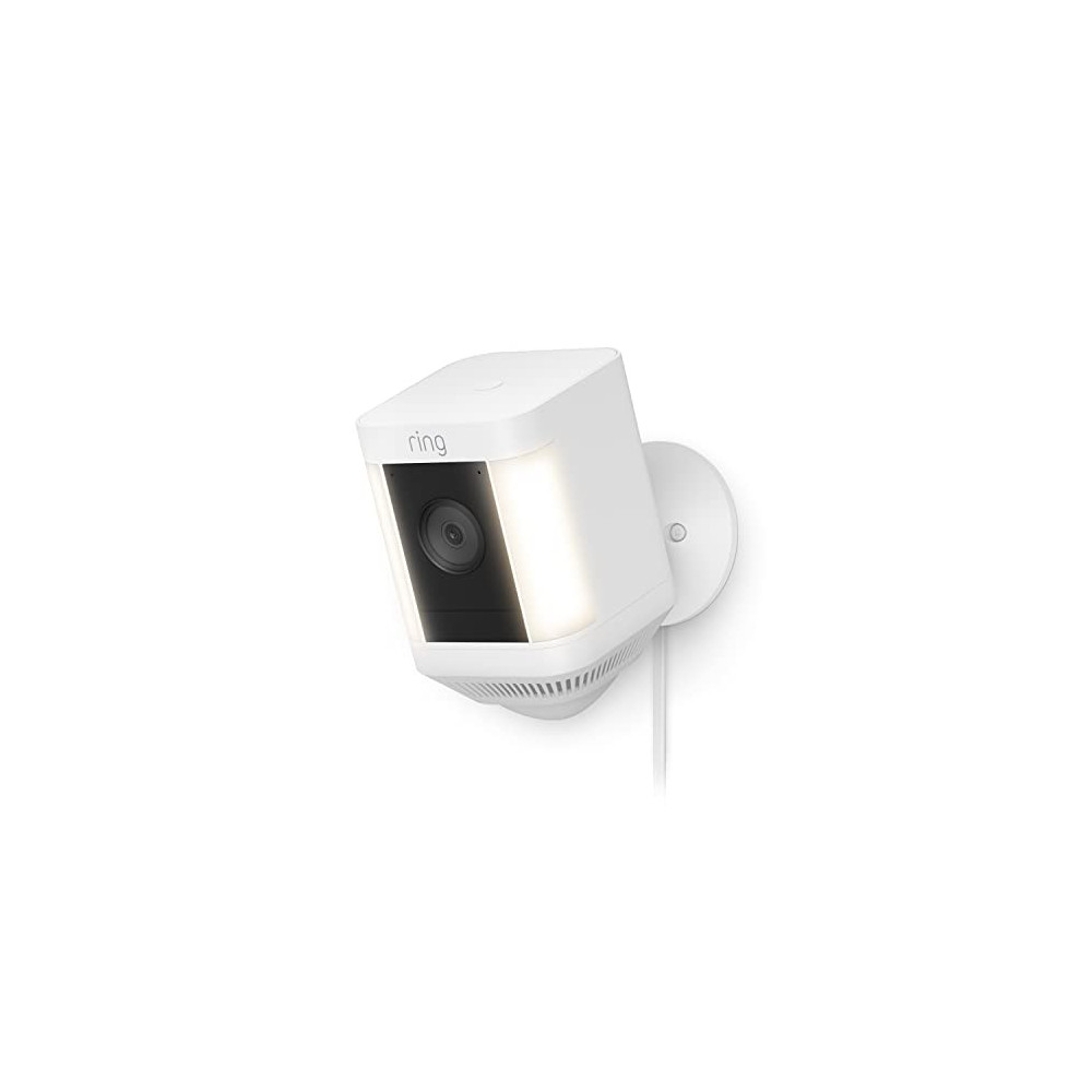 Introducing Ring Spotlight Cam Plus, Plug-in | Two-Way Talk, Color Night Vision, and Security Siren  2022 release  - White