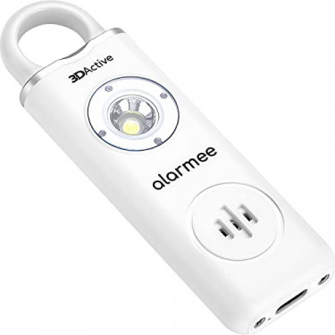 3DActive Alarmee Rechargeable Personal Safety Alarm for Women, Teens and Elderly, Pocket Size 130dB Loud Siren with LED Light