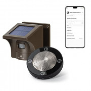 eMACROS HS002 Pro 1 Smart Wireless Driveway Alarm, Long Range Solar-Powered Motion Sensor, App for Remote Arm/Disarm & Schedu