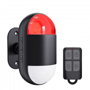 Motion Sensor Alarm Indoor: Wireless Motion Detector Alarm with Siren & Strobe  125dB, 328ft Remote Control, Battery Operated