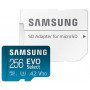 SAMSUNG EVO Select Micro SD-Memory-Card + Adapter, 256GB microSDXC 130MB/s Full HD & 4K UHD, UHS-I, U3, A2, V30, Expanded Sto