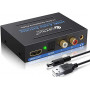 eSynic 4K HDMI Audio Extractor HDMI to HDMI + Optical TOSLINK SPDIF + Analog RCA L/R +3.5mm Jack Stereo Audio Video Splitter 