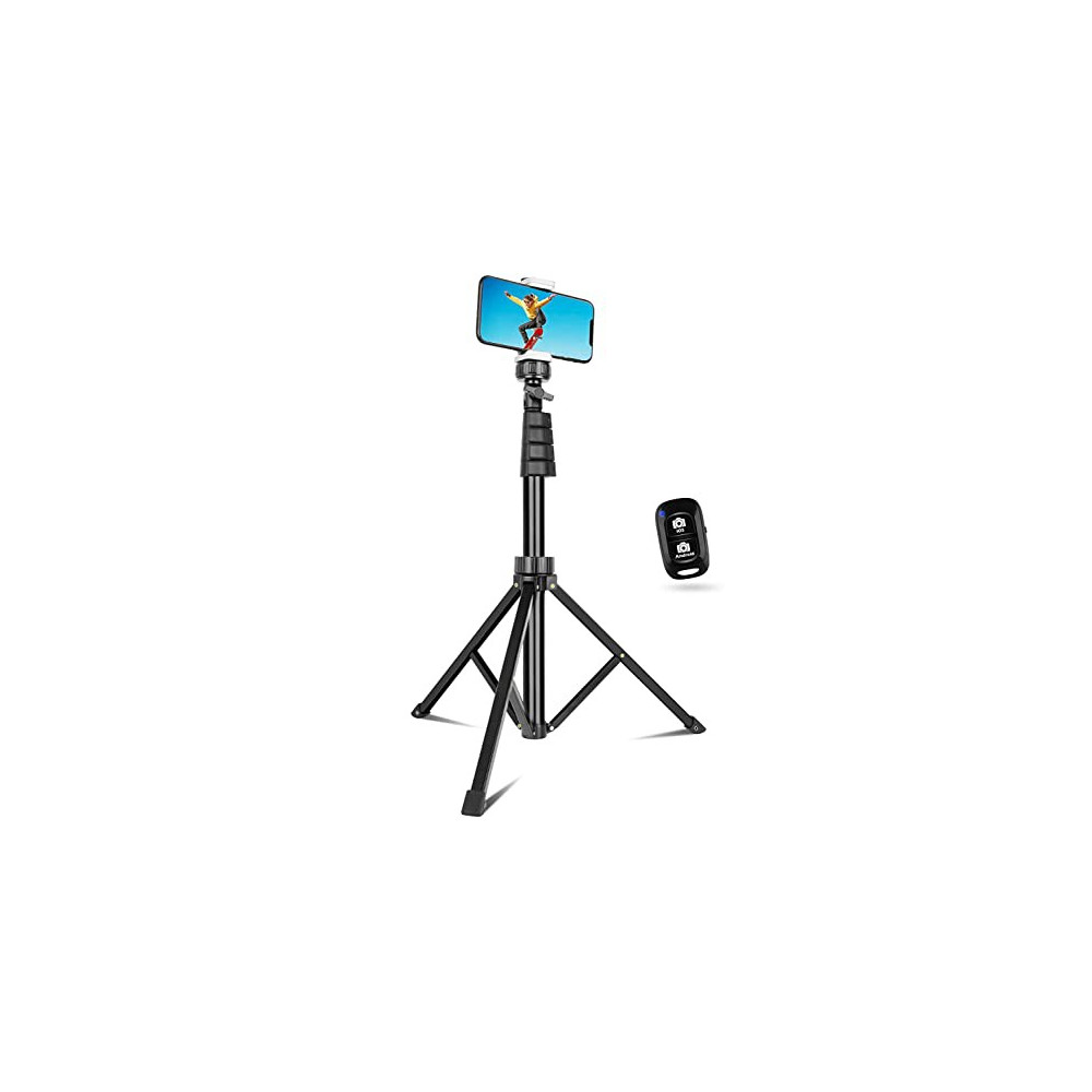 Sensyne 62" Phone Tripod & Selfie Stick, Extendable Cell Phone Tripod Stand with Wireless Remote and Phone Holder, Compatible