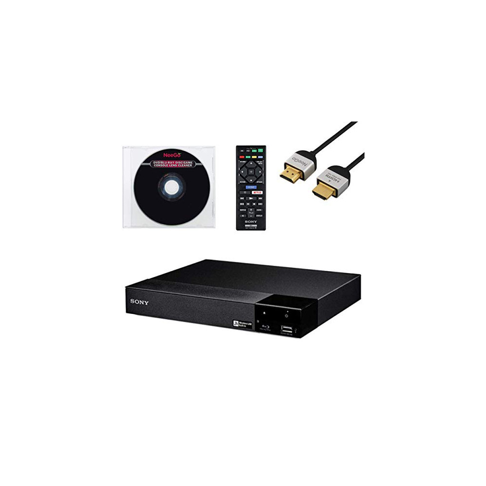 Sony BDP-BX370 / BDP-S3700 Blu-Ray Disc Player with Built-in Wi-Fi + Remote Control + NeeGo High-Speed HDMI Cable W/Ethernet 