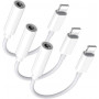 3 Pack Lightning to 3.5 mm Headphone Jack Adapter, [Apple MFi Certified] iPhone 3.5mm Headphones/Earphones Jack Aux Audio Don