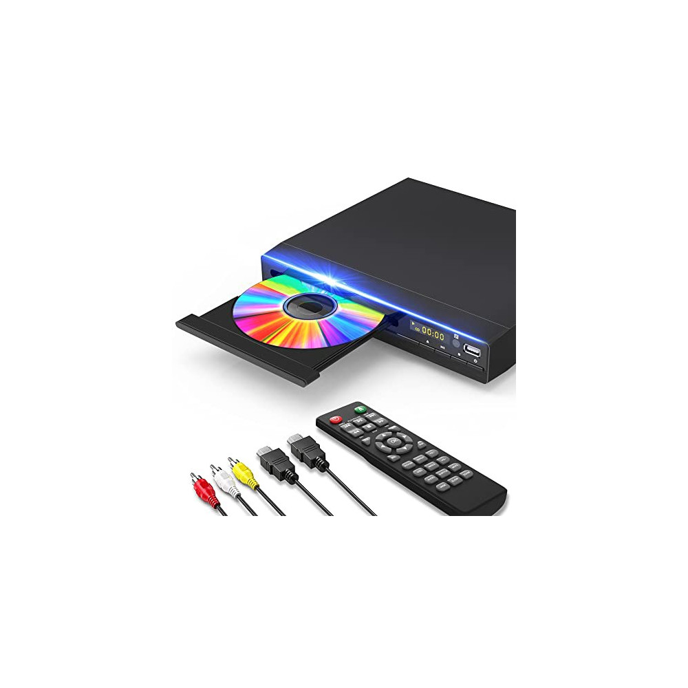 HD DVD Player for TV HDMI with 1080p Upscaling, USB Input, HDMI /RCA Output Cable Included, All Region, Breakpoint Memory, Bu