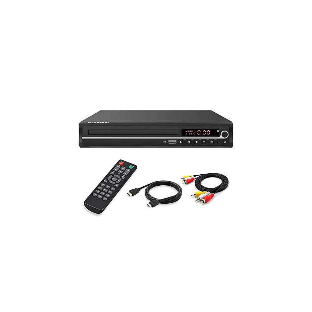 DVD Player,Foramor HDMI DVD Player for Smart TV Support 1080P Full HD with HDMI Cable Remote Control USB Input Region Free Ho