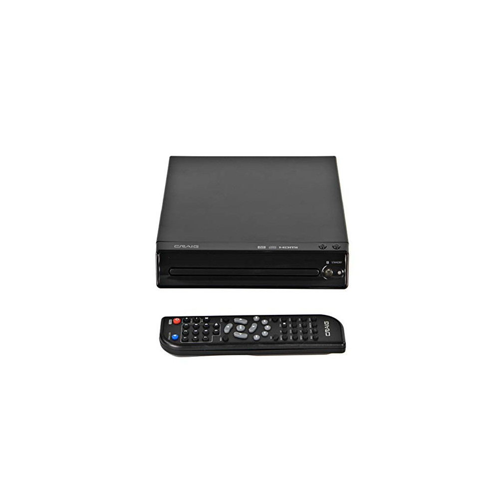 Craig Electronics CVD401A Compact HDMI DVD Player with Remote in Black | Compatible with DVD-R/DVD-RW/JPEG/CD-R/CD-R/CD | Pro