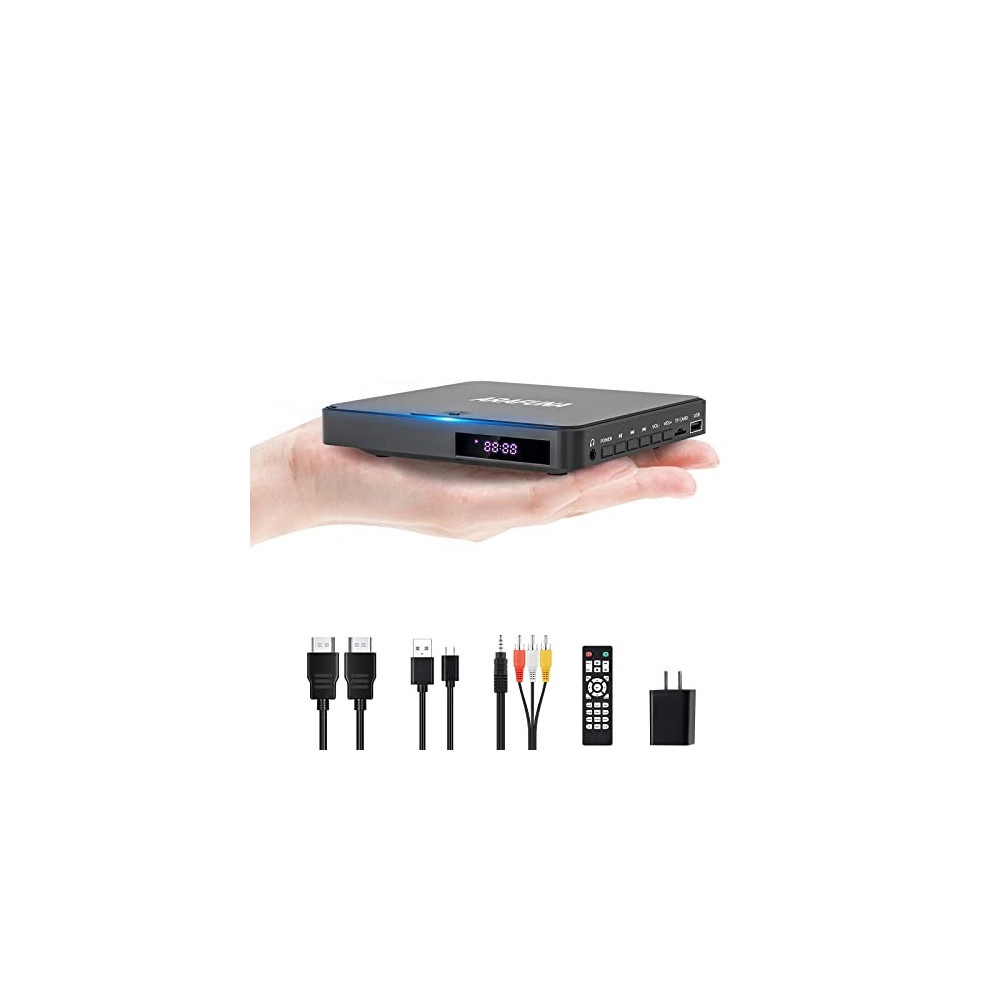 Mini DVD Player ARAFUNA, HDMI Small DVD Player for TV with All Region Free, 1080P Compact Small DVD CD/Disc Players with AV O