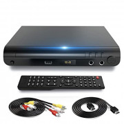 HD DVD Player, DVD Players for TV, All Region Free DVD Players with Dual Microphone Jack HDMI & RCA Output, Support USB Input