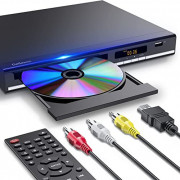 DVD Player, HDMI DVD Players for TV with Microphone & USB Input, All Region Free Disc Player, Support NTSC/PAL System HD 1080