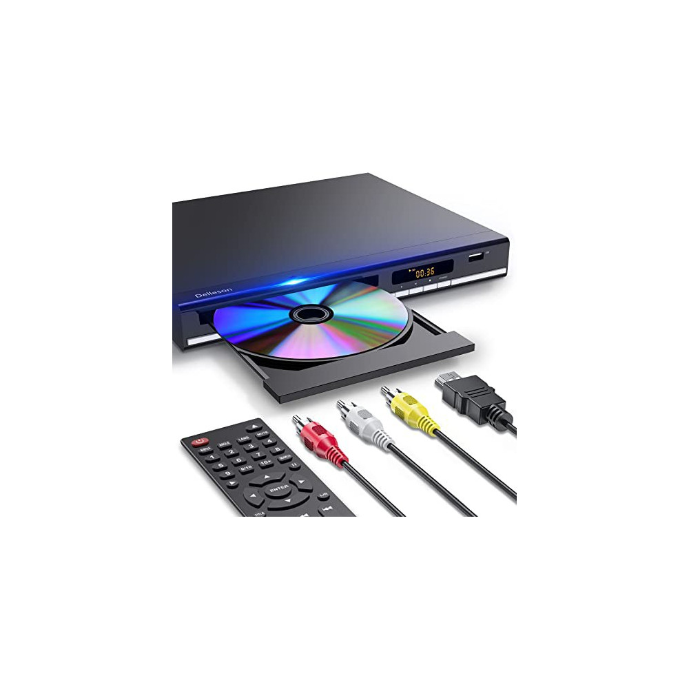 DVD Player, HDMI DVD Players for TV with Microphone & USB Input, All Region Free Disc Player, Support NTSC/PAL System HD 1080