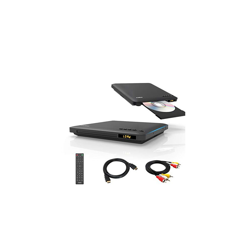 Slim Design DVD player, Ultra-Thin HDMI AV DVD Players for TV, Region Free & Colourful HD Pixels, Supports USB Playback, NTSC