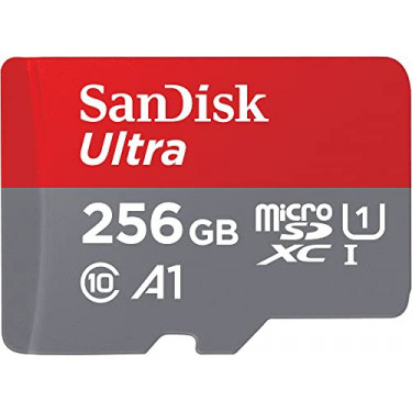 SanDisk 256GB Ultra microSDXC UHS-I Memory Card with Adapter - Up to 150MB/s, C10, U1, Full HD, A1, MicroSD Card - SDSQUAC-25