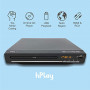 hPlay Compact Desktop DVD Media Player for TV, Region Free, HDMI & RCA Output, USB Port, Built in PAL/NTSC, RCA AV  Cable, HD