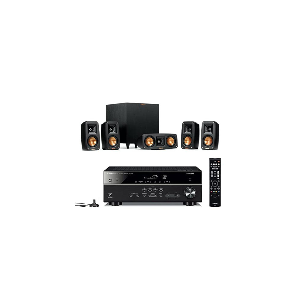 Klipsch Reference Theater Pack 5.1-Channel Speaker System with Yamaha RX-V385 5.1 Channel Network AV Receiver with Bluetooth