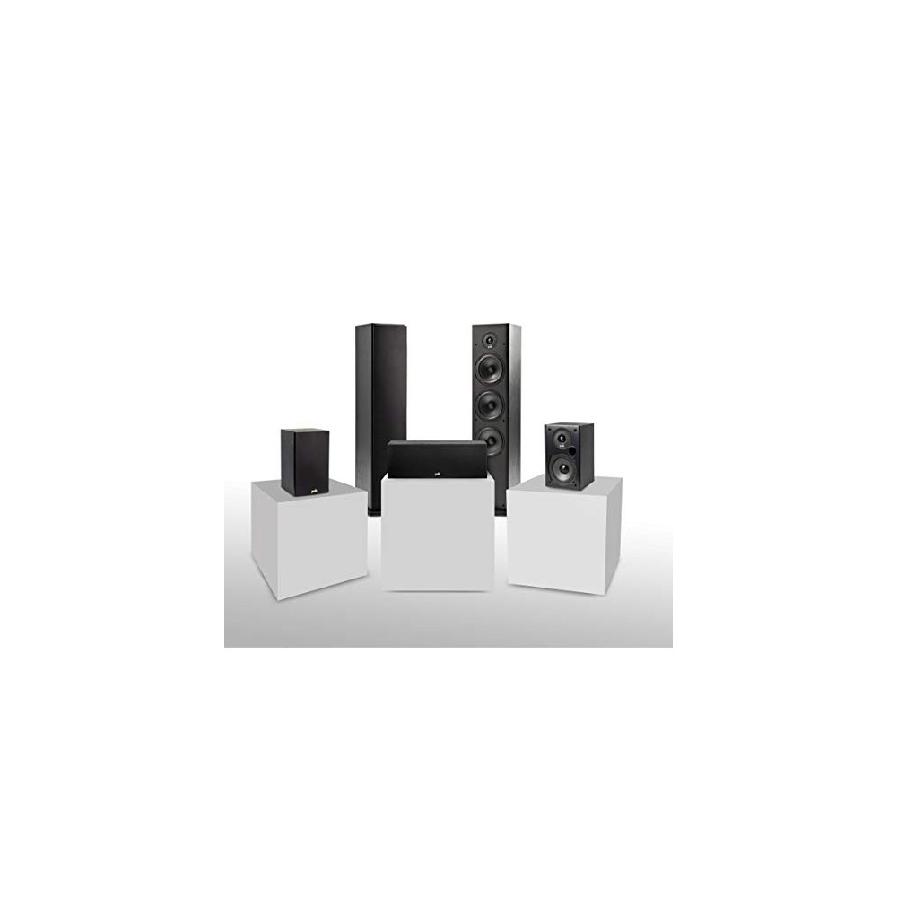 Polk Audio T Series 5 Channel Home Theater Bundle | Includes Two  2  T15 Bookshelf, One  1  T30 Center Channel & Two  2  T50 