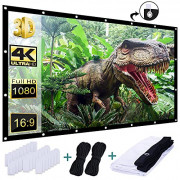 Outdoor Projection Screen 150 inch, Washable Projector Screen 16:9 Foldable Anti-Crease Portable Projector Movies Screen for 