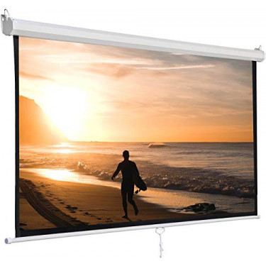 SUPER DEAL 120 Projector Screen Projection Screen Manual Pull Down HD Screen 1:1 Format for Home Cinema Theater Presentatio