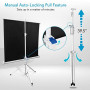 Portable Projector Screen Tripod Stand - Mobile Projection Screen , Lightweight Carry & Durable Easy Pull Assemble System for