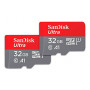 SanDisk 32GB  Pack of 2  Ultra microSDHC UHS-I Memory Card  2x32GB  with Adapter - SDSQUA4-032G-GN6MT