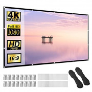 Projector Screen, 120 inch Portable Foldable Projection Screen 16:9 HD 4K Indoor Outdoor Projector Movies Screen with Carryin