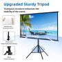 Projector Screen with Stand,Towond 100 inch Indoor Outdoor Projection Screen, Portable 16:9 4K HD Movie Screen with Carry Bag