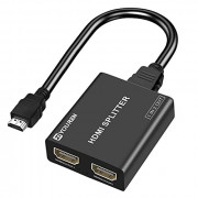 ZI YOUREN HDMI Splitter with HD HDMI Cable, 1 in 2 Out 4K HDMI Splitter for Full HD 4K@30HZ 1080P 3D Splitter  1 HDMI Source 