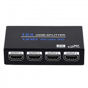 1x4 HDMI Splitter, 1 in 4 Out HDMI Splitter Audio Video Distributor Box Support 3D & 4K x 2K Compatible for HDTV, STB, DVD, P