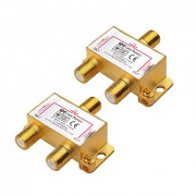 Cable Matters 2-Pack Bi-Directional 2.4 Ghz 2 Way Coaxial Cable Splitter for STB TV, Antenna and MoCA Network - All Port Powe