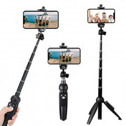 Portable 40 Inch Aluminum Alloy Selfie Stick Phone Tripod with Wireless Remote Shutter Compatible with 14 13 12 11 pro Max Xr