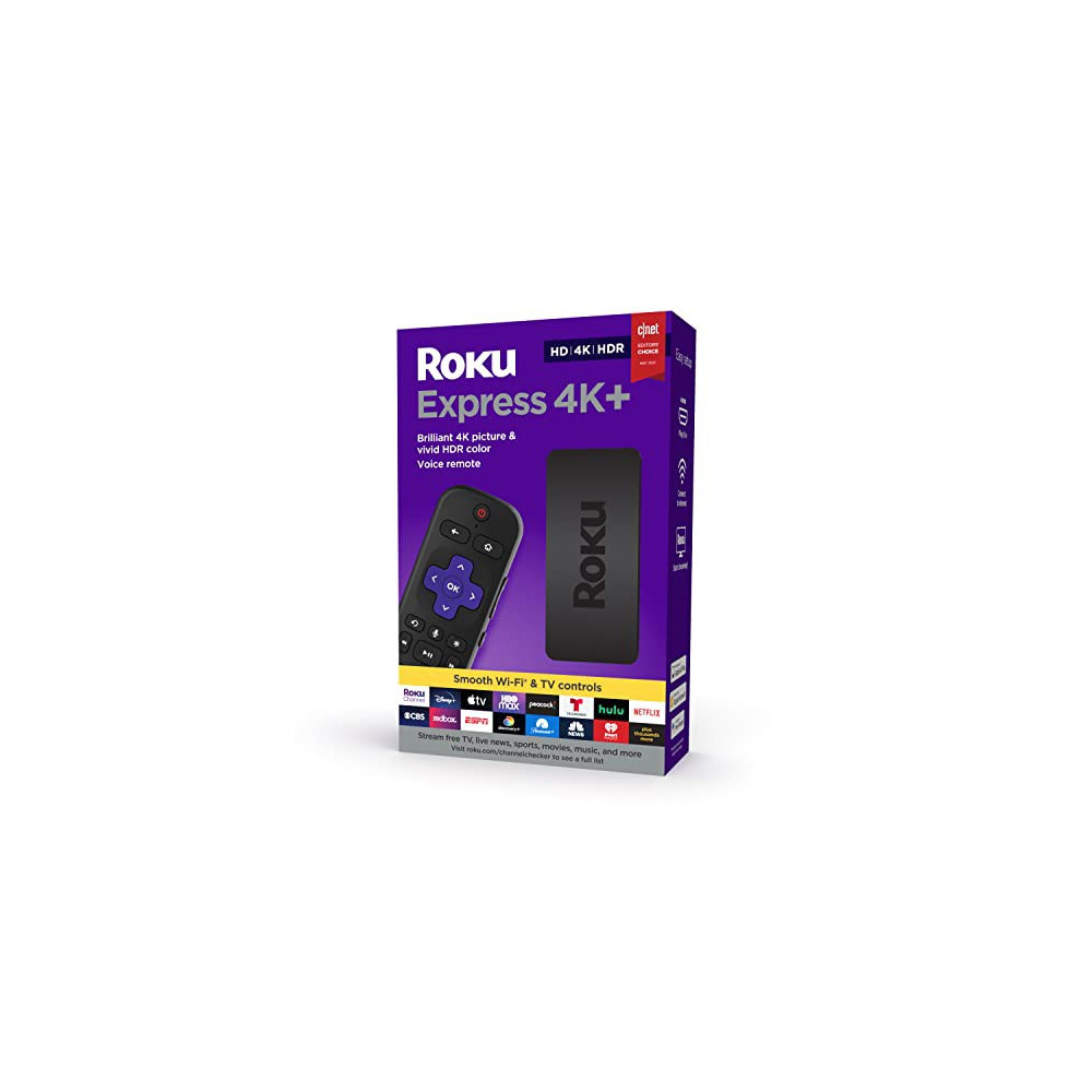 Roku Express 4K+ 2021 | Streaming Media Player HD/4K/HDR with Smooth Wireless Streaming and Roku Voice Remote with TV Control